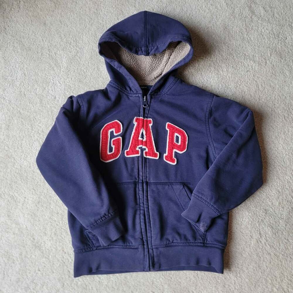 GapKids Sherpa-Lined Zip-Up Hoodie Size S (6-7)